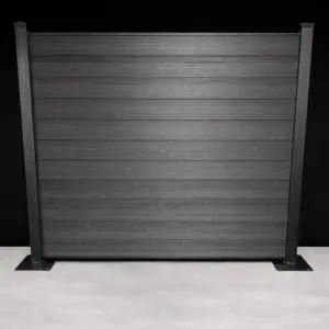 Full Privacy, 6ft, Jet Black, Black Aluminum