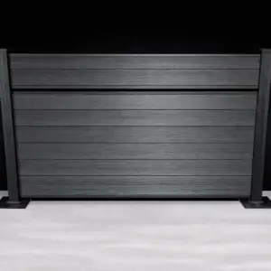 Semi Privacy (single), 4ft, Jet Black, Black Aluminum