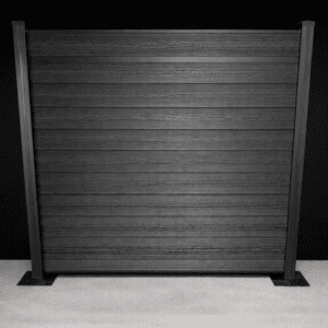 Full Privacy (accent rail), 6ft, Jet Black, Black Aluminum