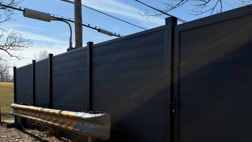 Jet Black Composite Fence. What it cost to buy composite panels