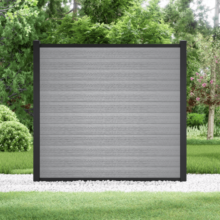 6ft tall full privacy Storm Grey composite fence panel